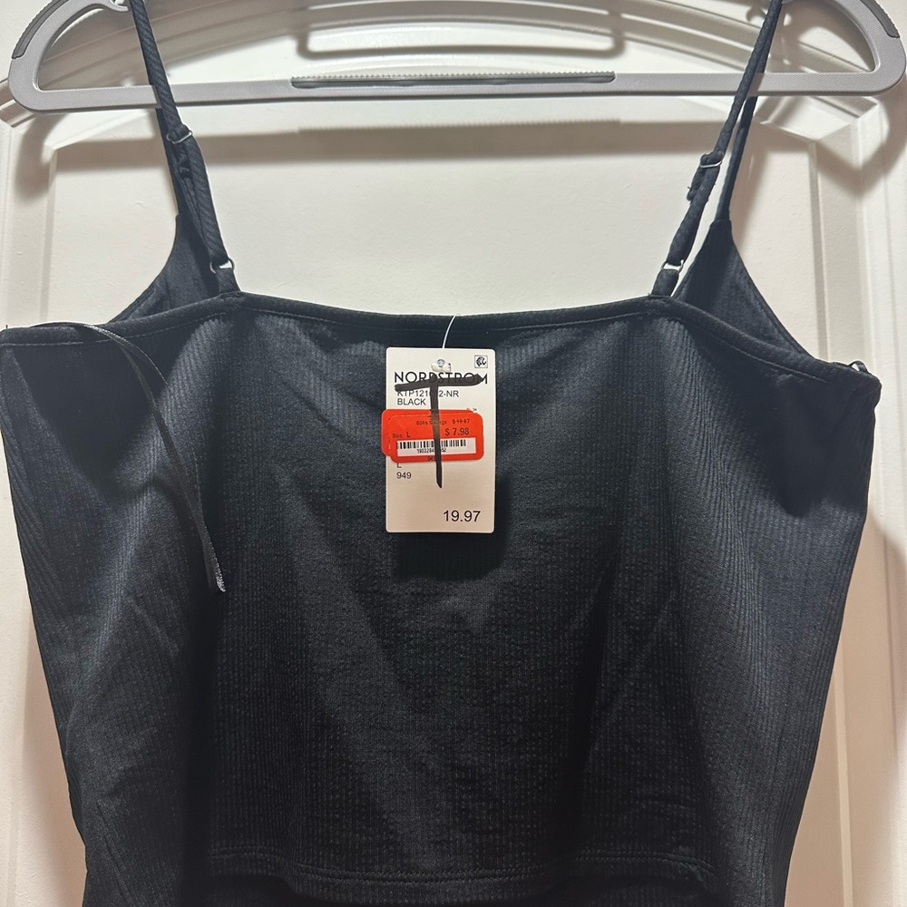 Black Ribbed Crop Top - Picture 2 of 3